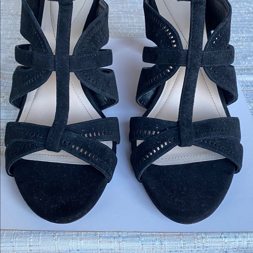 Women’s Alfani Chloey Black Cutout Sandals Heels - Picture 8 of 13